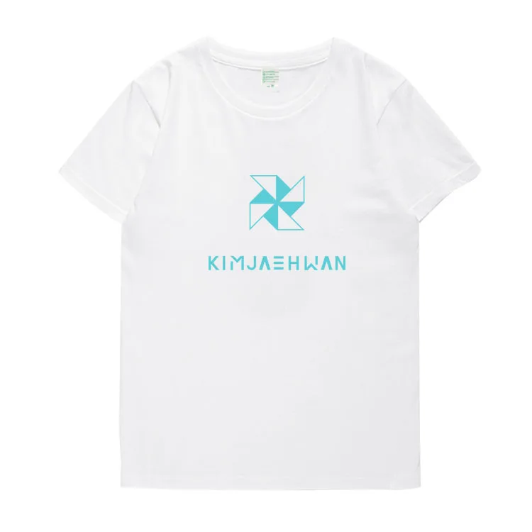Новое поступление футболка с принтом названия kpop want one kim jaehwan летняя круглым