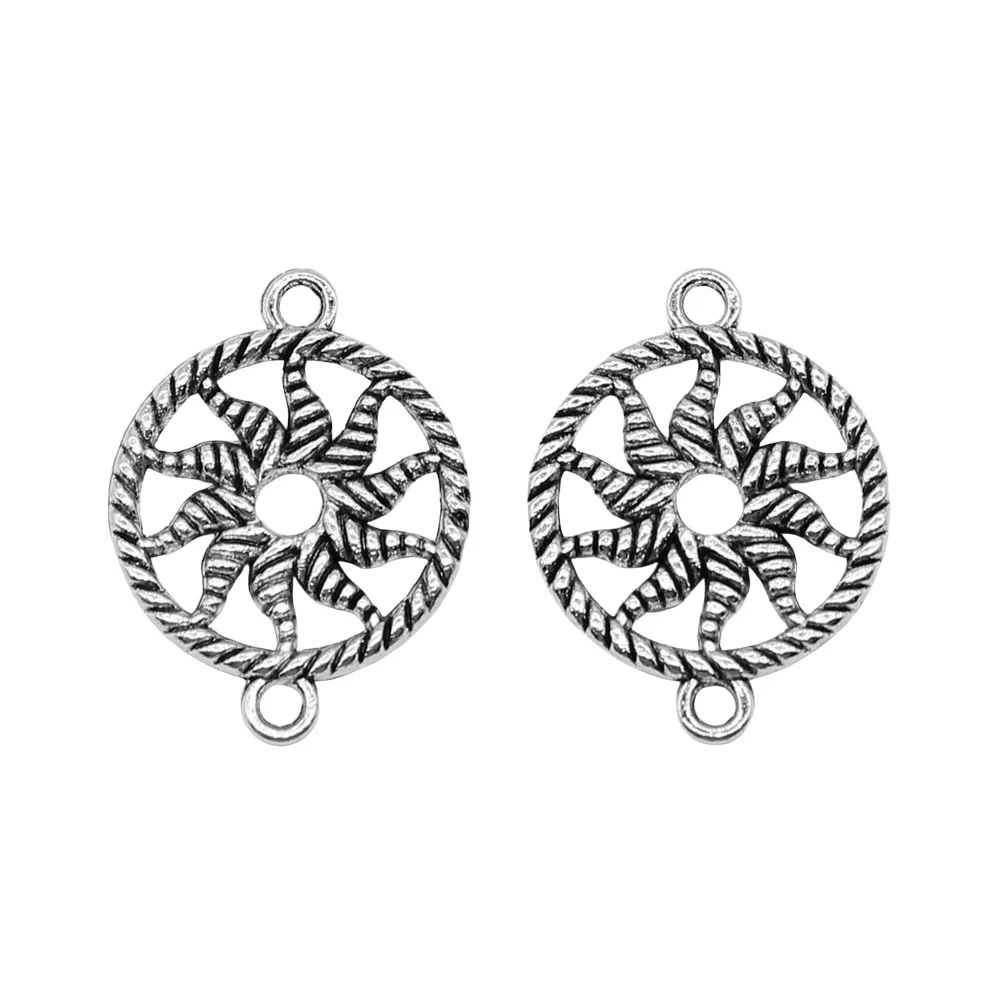 

10pcs 2 Colors 16x21mm Round Connector Charms Connector For Jewelry Making Jewelry Findings