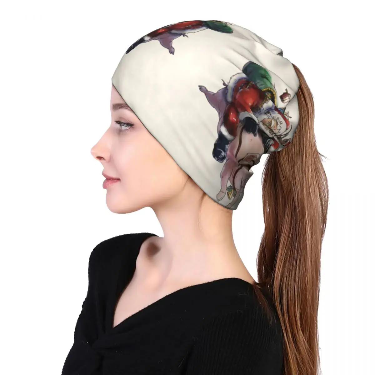 

Многофункциональная облегающая шапка в виде Санта Клауса, свинки, мыши, рождественских подарков, сумка для мужчин и женщин