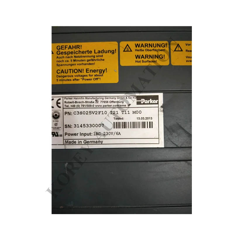 

In Stock Parker Drive C3S025V2F10I21T11M00