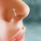 Кольцо для носа с кристаллами для мужчин и женщин, бижутерия в виде цветка, носовой перегородки, носовой перегородки, не пирсинга, 1 шт.