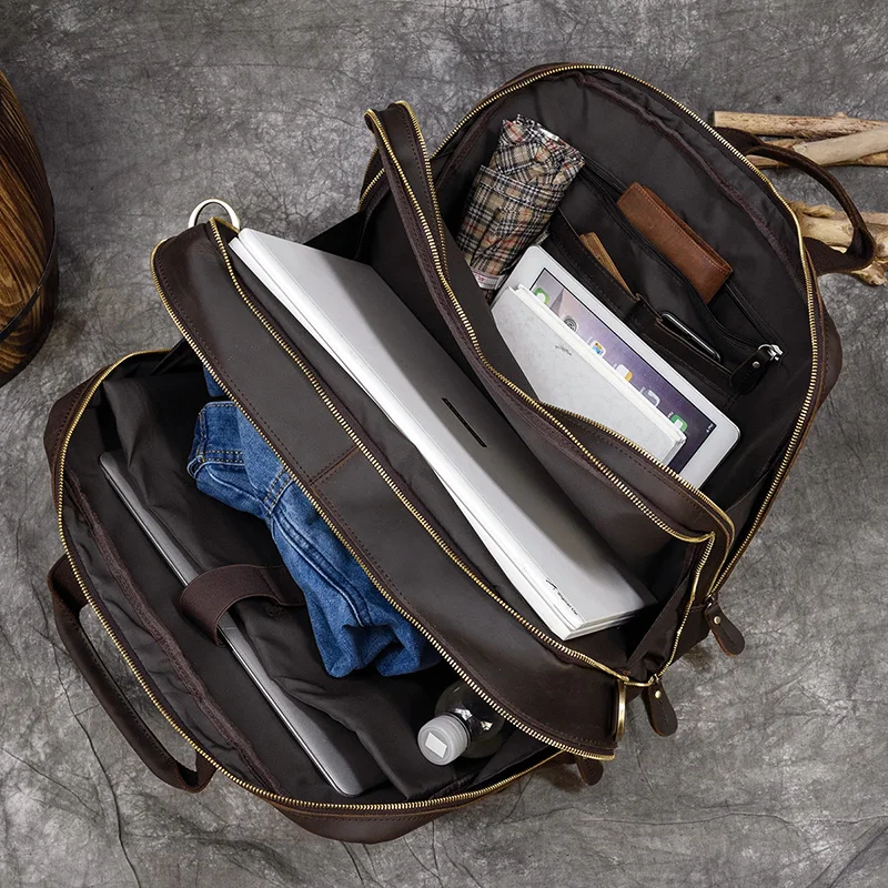 Кожаные сумки для путешествий портфели мужчин мужская кожаная деловая сумка 17