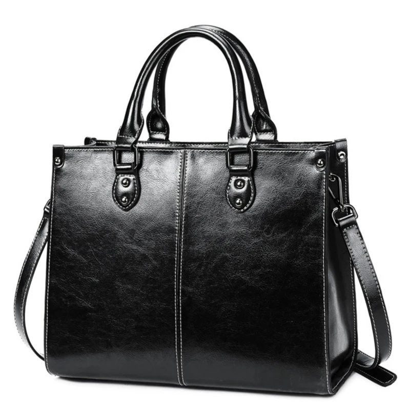 Ladies Oil Wax Stitching Leather Handbag Shoulder Messenger Bag Large Capacity Wild 4 Color | Багаж и сумки