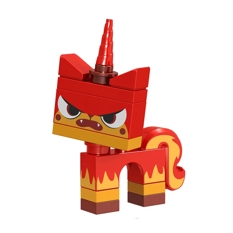 Конструктор кошка из мультфильма животные Unikitty Super Angry Astro Queasy Biznis единорог