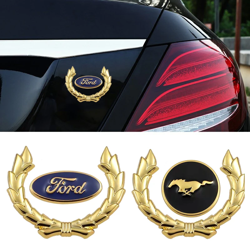 

Car Body Sticker golden Alloy Emblem Decal Decoration For Ford Mustang Galaxy 2015 Focus MK2 Transit Ranger Fiesta Raptor Mondeo