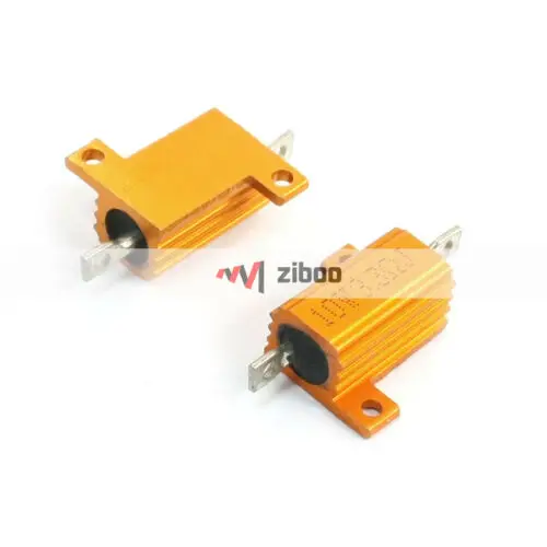 

2Pcs Yellow Aluminum Shell Housed Clad Power Resistors 10Watt 3.3Ohm 18x11x10mm