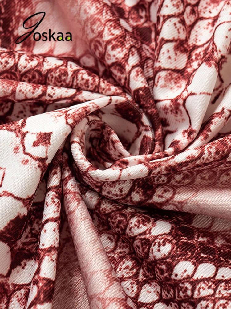 

Joskaa 2021 Women Snakeskin Printed Vintage Bodycon Mini Dress Summer Criss Cross Halter Backless Nightclub Dresses Streetwear