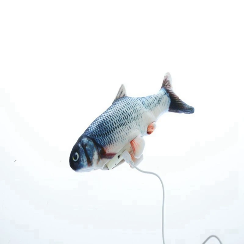 

CXD-30CM Cat Toy Simulation Fish Toy Cat Mint USB Charging Silver Arowana