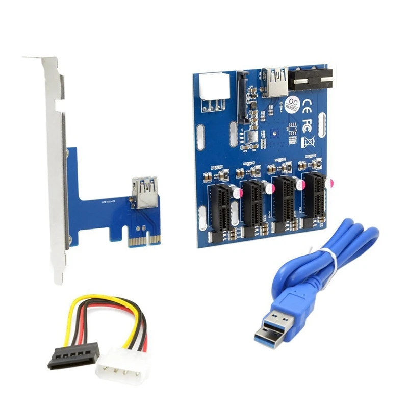 Лидер продаж плата расширения PCIe от 1 до 4 PCI Express Райзер-карта Mini ITX к внешнему