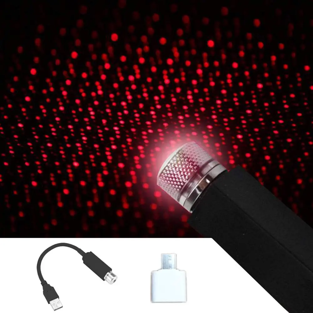 Светодиодный светильник на крыше автомобиля атмосферный USB Звездный Ночной