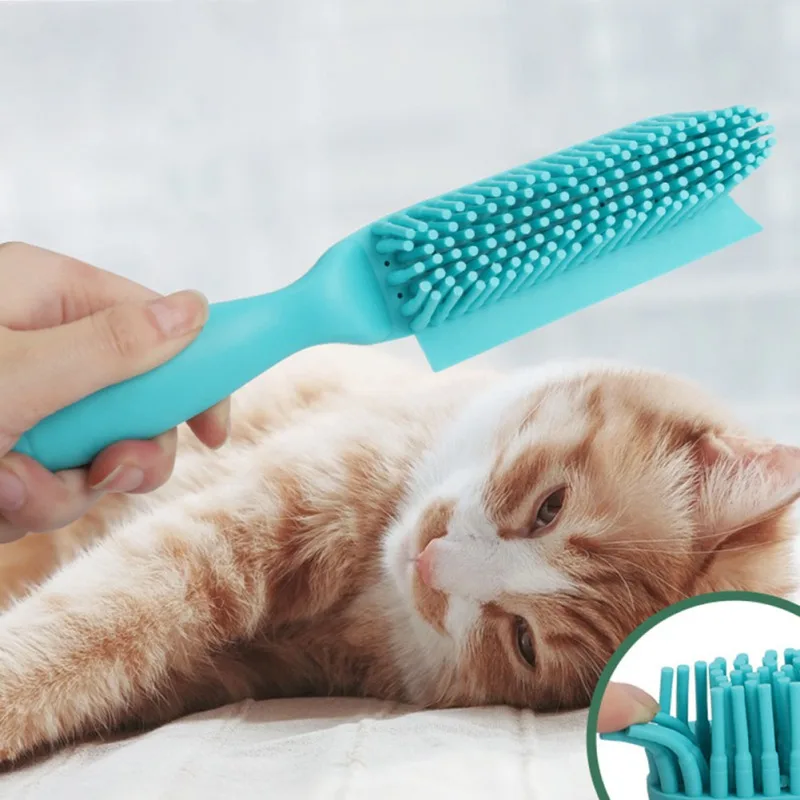 

Кота плавающих волос щетка для удаления кошки собаки волос выцветания гребень для домашних животных Уход за лошадьми инструмент синий