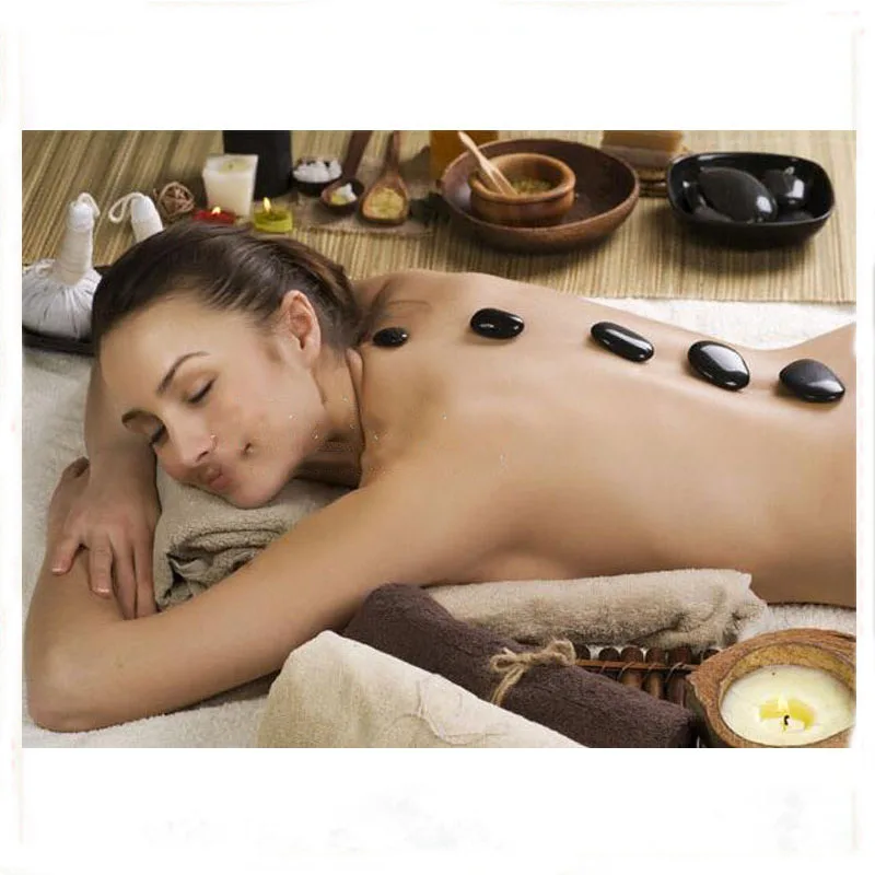 12 шт. черная лава массаж камнями спа Базальт горный хрусталь натуральный терапии