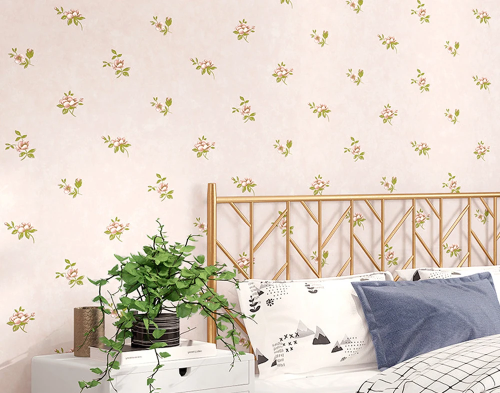 Q QIHANG Modern Garden Fine Crushed Flowers Warm Bedroom Living Room Non-woven Wallpaper 0.53m*10m=5.3m2 | Обустройство дома