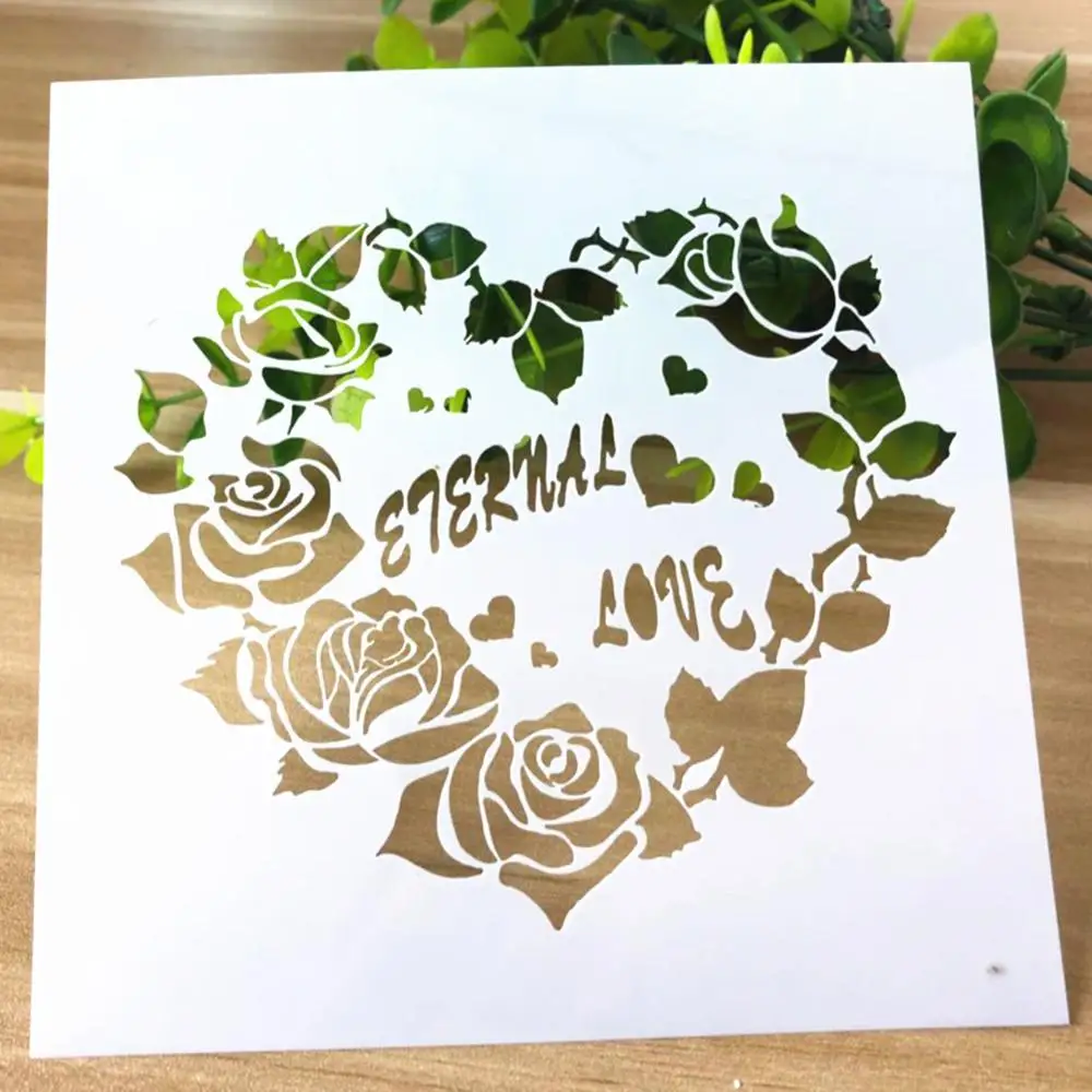 

Stencil Lovers Heart-Shaped Hollow Layering Stencils For Wall Painting Scrapbooking Stamping Album Decorative Embossing Template