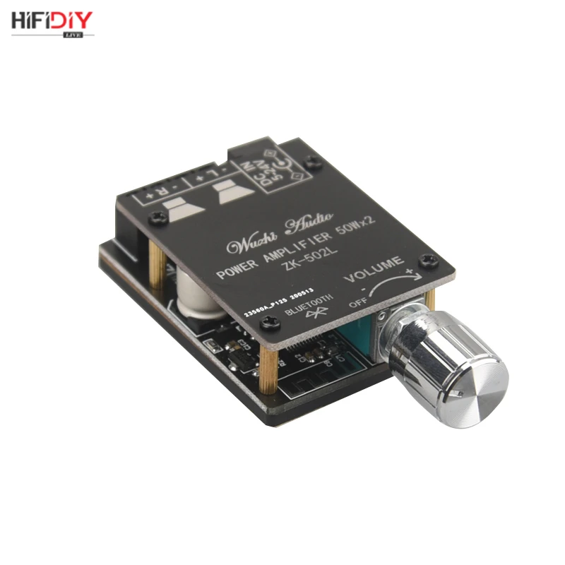 

HIFIDIY LIVE Bluetooth 5.0 AUX TPA3116 Digital Power Amplifier board 2x 50W 100W speaker Stereo Audio AMP Module Home music 502C
