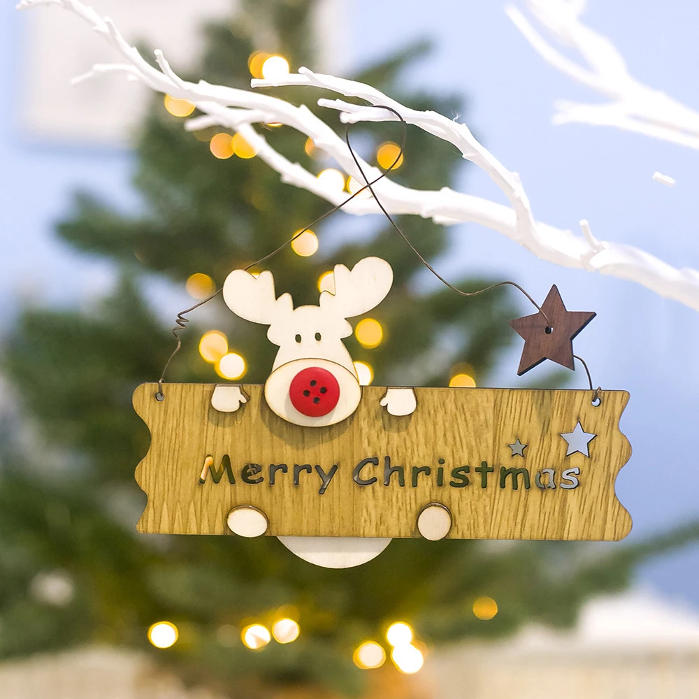 Счастливого Рождества деревянный вырез стиль Рождество Лось письмо список