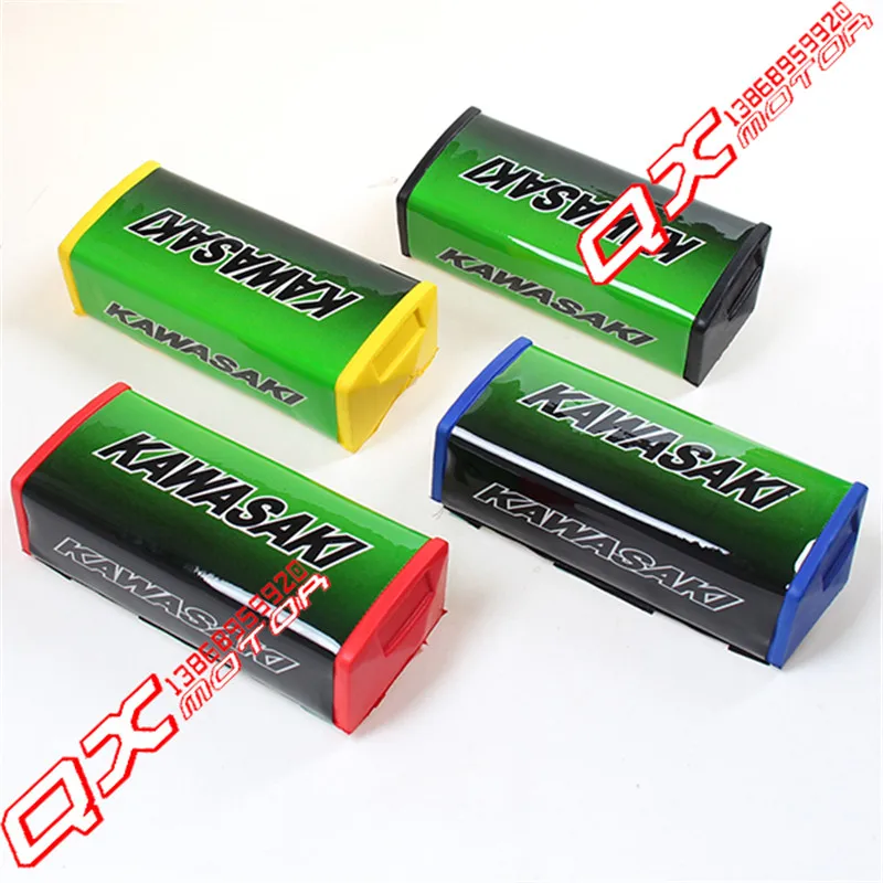 

Pit Bike Part Motorcycle Handlebar Fat Bar Pad Slider Grip For Kawasaki Logo Moto Handle Bar Pads green Motorbike Fat Bar Sponge