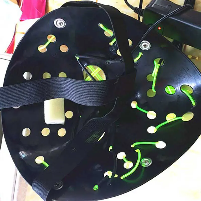 Светодиодный светящийся маска для Хэллоуина вечерние неоновые страшные маски