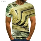 KYKU доллар Футболка мужская футболка с изображением денег с принтом Harajuku футболки 3d в стиле хип-хоп Детские футболки повседневные футболки с коротким рукавом летние напечатаны Slim