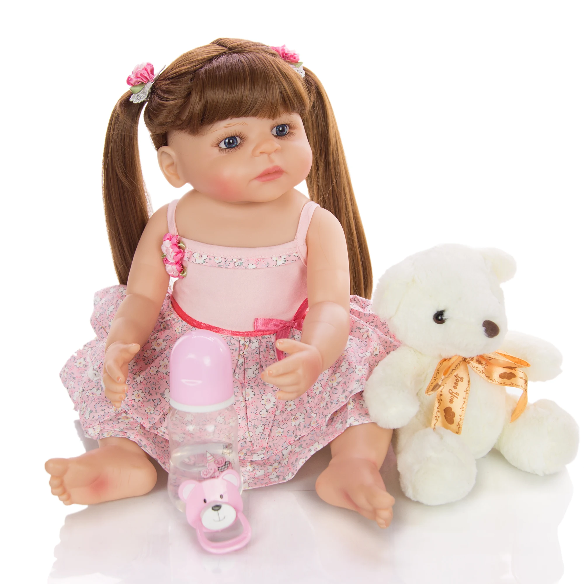 55 cm Silicone Full Body Reborn Doll For Wholesale Lifelike Baby Toy Gift Waterproof Kid Birthday Present Early Education | Игрушки и