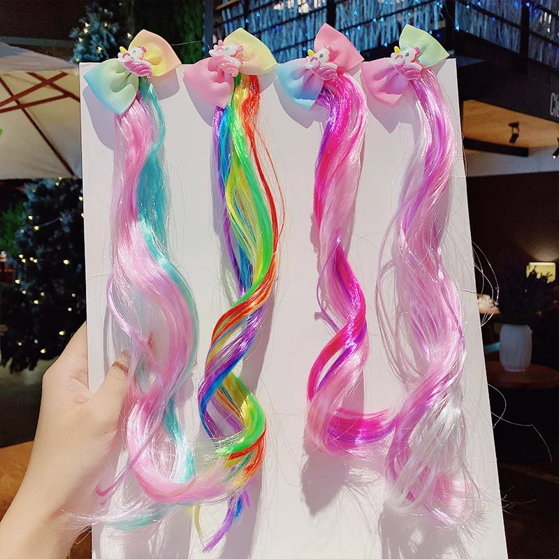 

New Girls Cute Cartoon Princess Bow Colorful Braid Headband Sweet Hair Ornament Clips Hairpins Fashion Hair Accessories