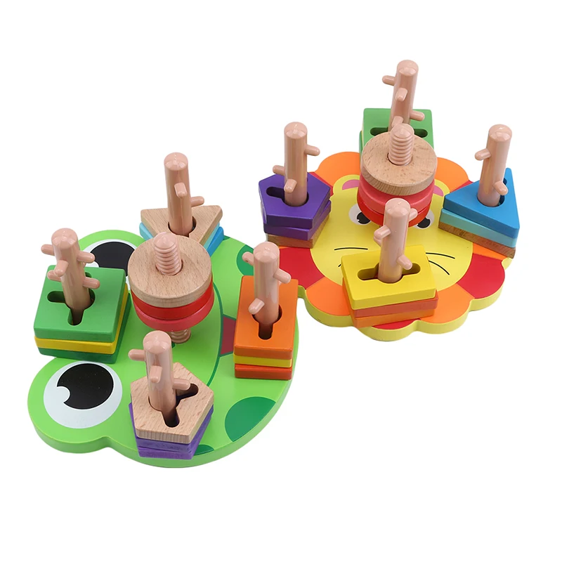 

Baby Brain Development Toys Montessori Match Toy Geometric Sorting Board Wooden Blocks Kids Educational Toys Building Blocks