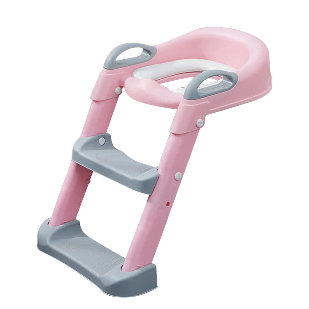 

Potty Training Toilet Chair Seat with Step Ladder for Kids and Toddler Boys Girls Soft Padded Seat with Foldable Wide G