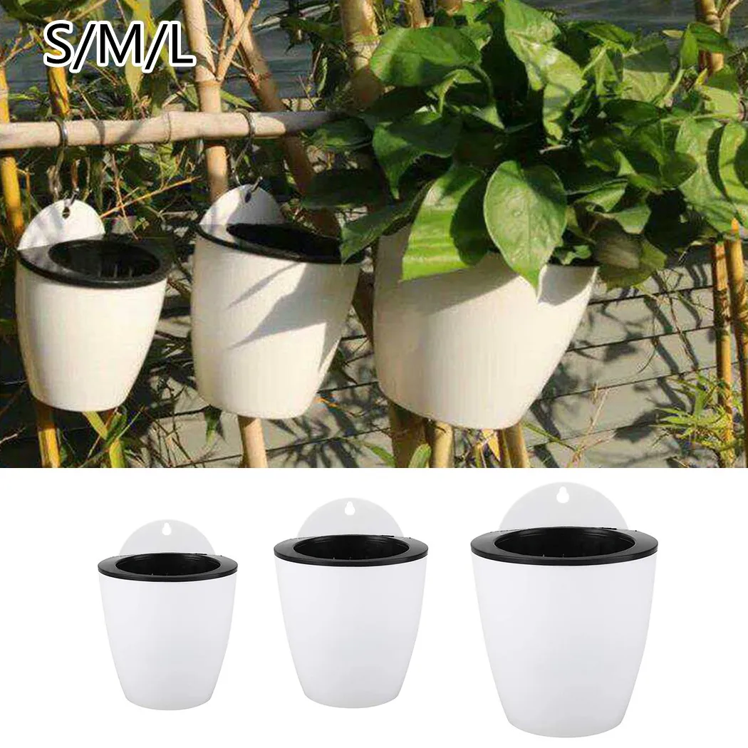 

1 Pcs Flowerpot Wall Mounted Self Watering Flowerpot Wall Hanging Plastic Planter Planting Supplies Lazy Flowerpot