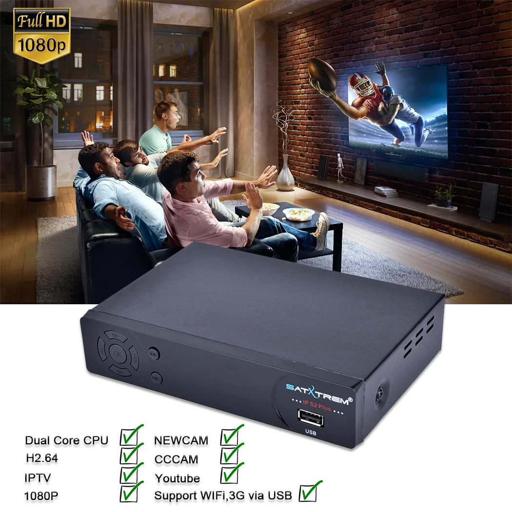 satxtrem ips2 iptv спутниковый ресиверwith usb wifi oscam cccam receptor azamerica телевизор ресивер тв тюнер скалер универсальный Приставка для цифрового ТВ для России