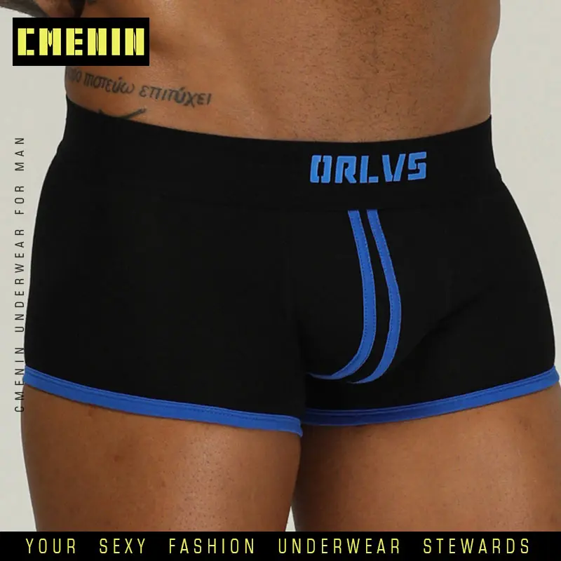4 шт. сексуальное мужское нижнее белье боксеры в полоску мужские трусы хлопковые