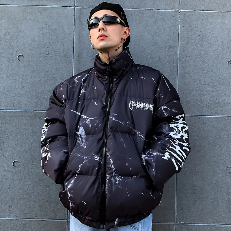IceLion 2021 Winter Jacket Men Cartoon Bear Print Parka Men Hip Hop Streetwear Fashion Thick Warm Jackets Coats veste Homme