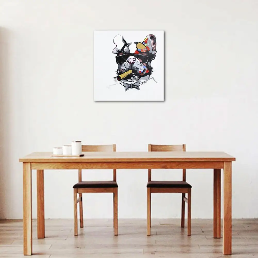 Картина маслом Muzagroo классная курительная собака искусство ручная роспись на