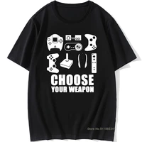 cool casual mens t shirt choose your weapon gamer t shirt video game controller tee cotton short sleeve tshirt