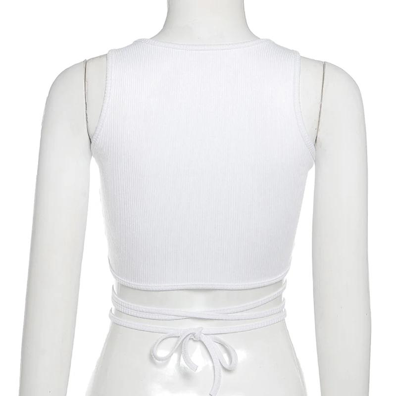 

Women Tank Tops Lace Up Waist Summer Sleeveless Shirt Heart Printed Vest Female Knitted Crop Top Camis Female Streetwear