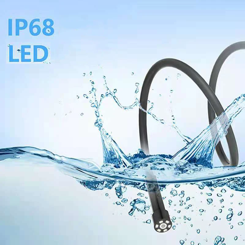 

Single lens series HD Industrial pipeline inspection 8mm 1200P Hard wire IP68 waterproof 8LED illuminated WiFi handle endoscope