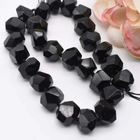 natural smooth faceted black tourmaline irregular stone beads for diy necklace bracelet jewelry making 15 free delivery