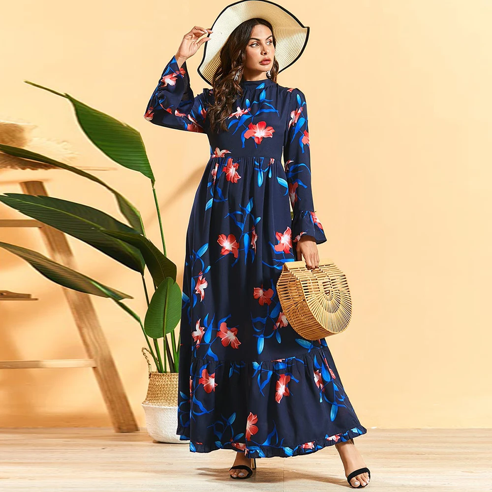 Платье хиджаб женское летнее Саудовский арабский турецкий мусульманское платье