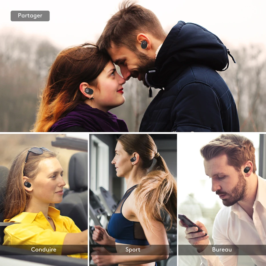 Беспроводные наушники UTRAI Bluetooth 5,0 Ture, беспроводные стерео наушники, гарнитура TWS HIFI, бас с микрофоном, Спортивная игровая гарнитура