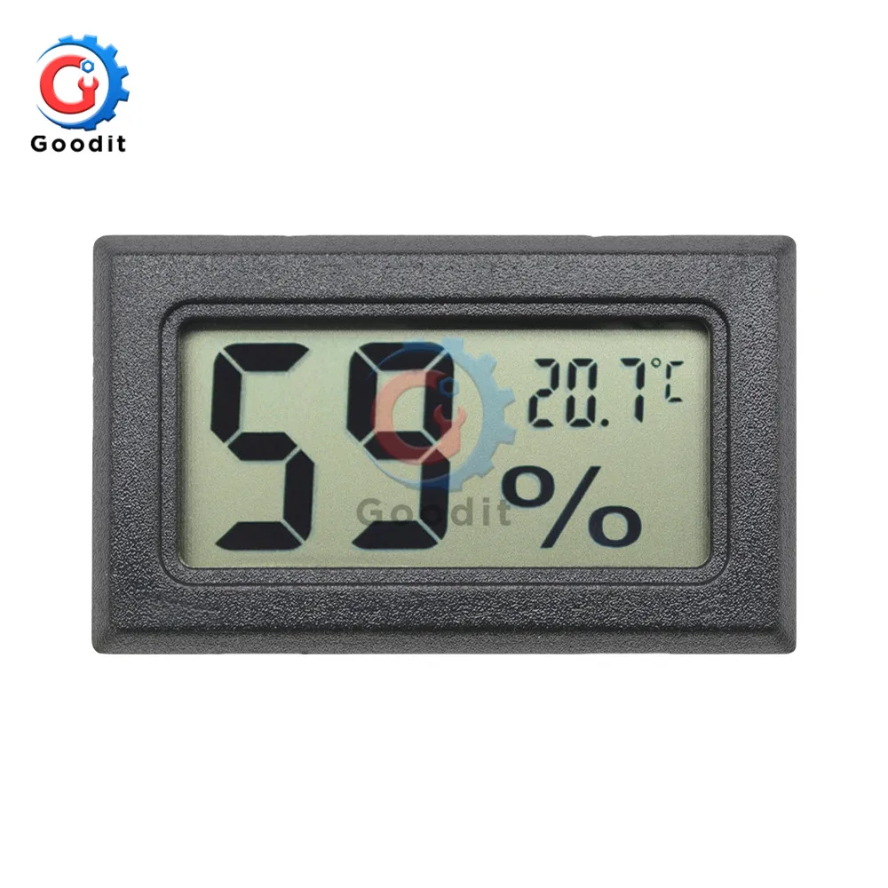 Black Mini Digital LCD Indoor Convenient Temperature Sensor Humidity Meter Thermometer Hygrometer Gauge indoor outdoor LCD Digital - Цвет: Black