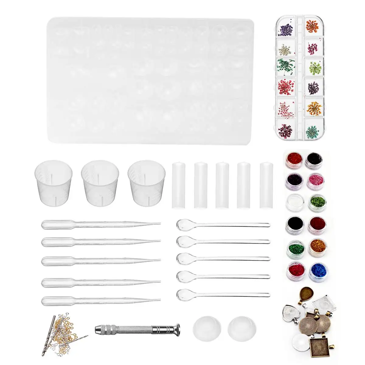 

Mixed Style Silicone Epoxy Resin Casting Molds UV Tool Set For DIY Pendant Jewelry Making Finding Accessories Supplies