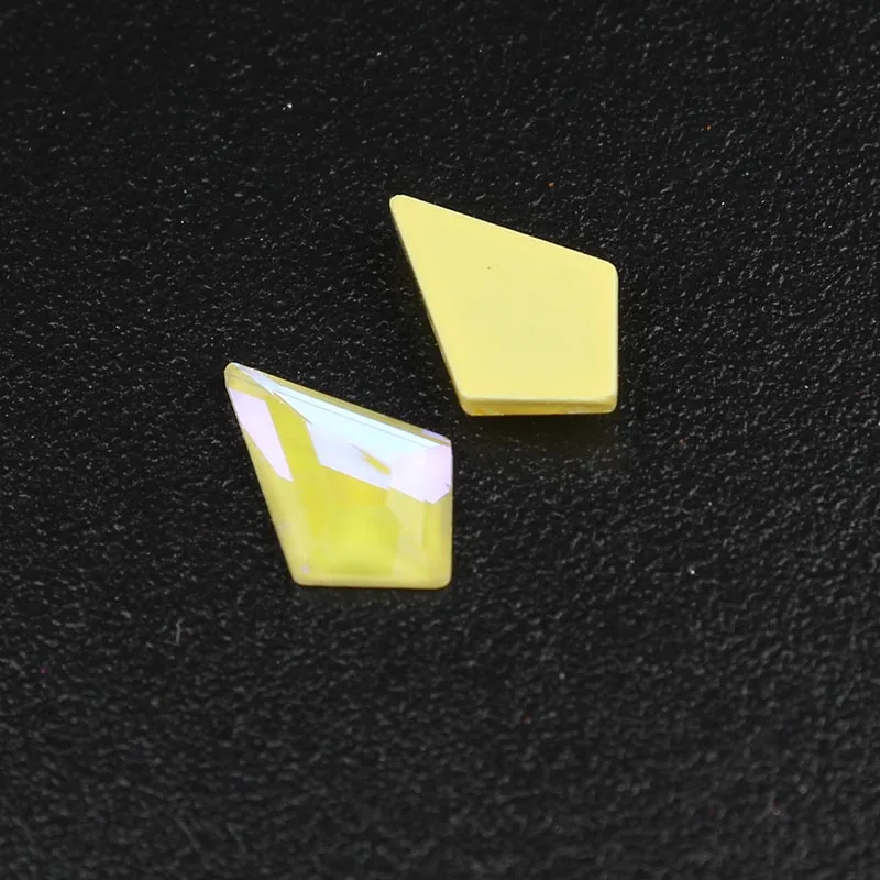 10.Yellow Arrow 30 шт/партия ромб 6x10 мм плоская задняя смола без горячей фиксации 10 мокко цвета ромб стразы с плоской обратной поверхностью 3D драгоценные камни для дизайна ногтей - Цвет: 10.Yellow Arrow