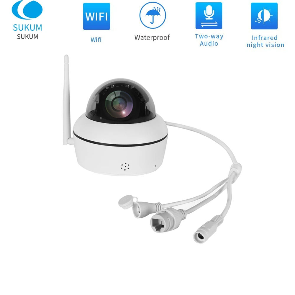 HD 5MP купольная IP камера Sony335 WiFi PTZ 5X оптический зум CCTV наблюдения 128G SD карта