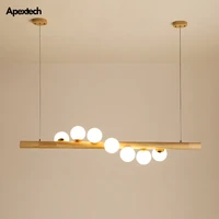 modern wood pendant lights spiral balls horizontal dining room ceiling hanging lamp kitchen island suspension lighting fixtures