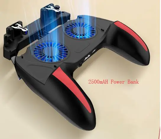 2500mAh Power Bank Pubg контроллер геймпад Pubg мобильный триггер L1R1 джойстик для шутеров игровой коврик держатель телефона 2 кулера вентилятор с 5000 мАч power Bank - Color: 2500mAh Power Bank