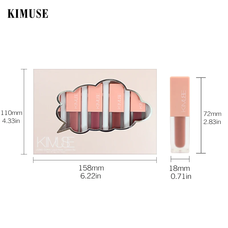 Жидкая помада KIMUSE 5 шт./компл. красный матовый телесный блеск для губ водостойкий