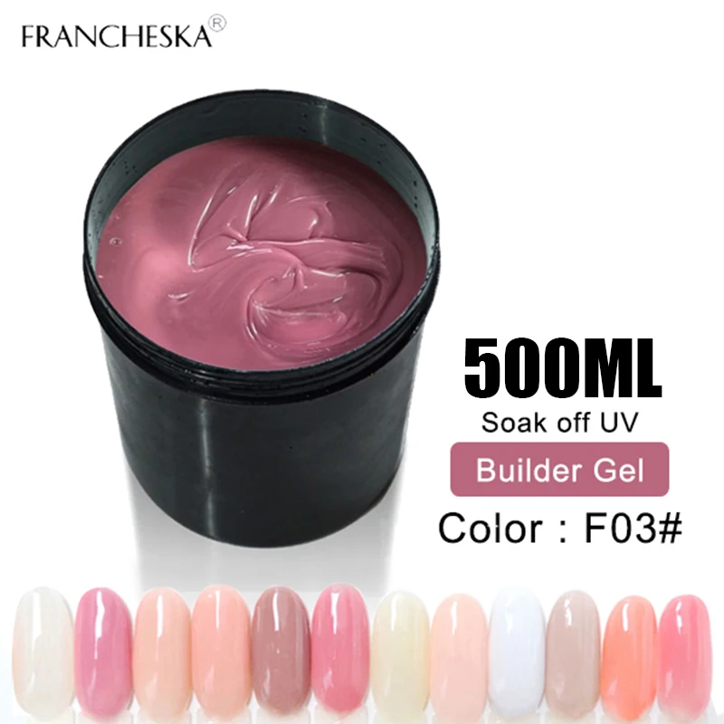 500ml builder F03 500 мл Заводская основа для ногтей, грунтовка для ногтей, гель, без необходимости, лампа, быстрая сушка, анастомоз, без кислоты, грунтовка для ногтей, верхнее Базовое покрытие, строительный гель для полировки - Цвет: 500ml builder F03