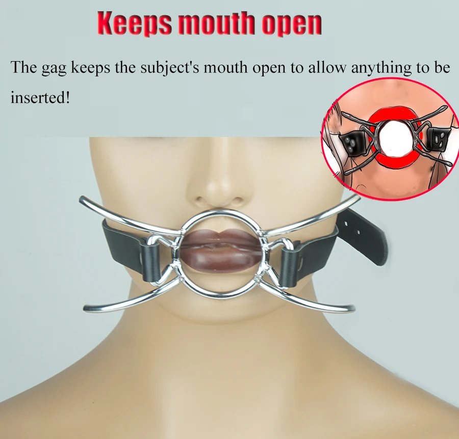 БДСМ головная повязка открытый рот из нержавеющей стали/Кольцо/кляп паука
