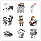 Грудная клетка коллекция булавок человека грудной клетки Скелет Кот Кости в готическом стиле и стиле панк Броши радиологическое ювелирные подарки для друзей