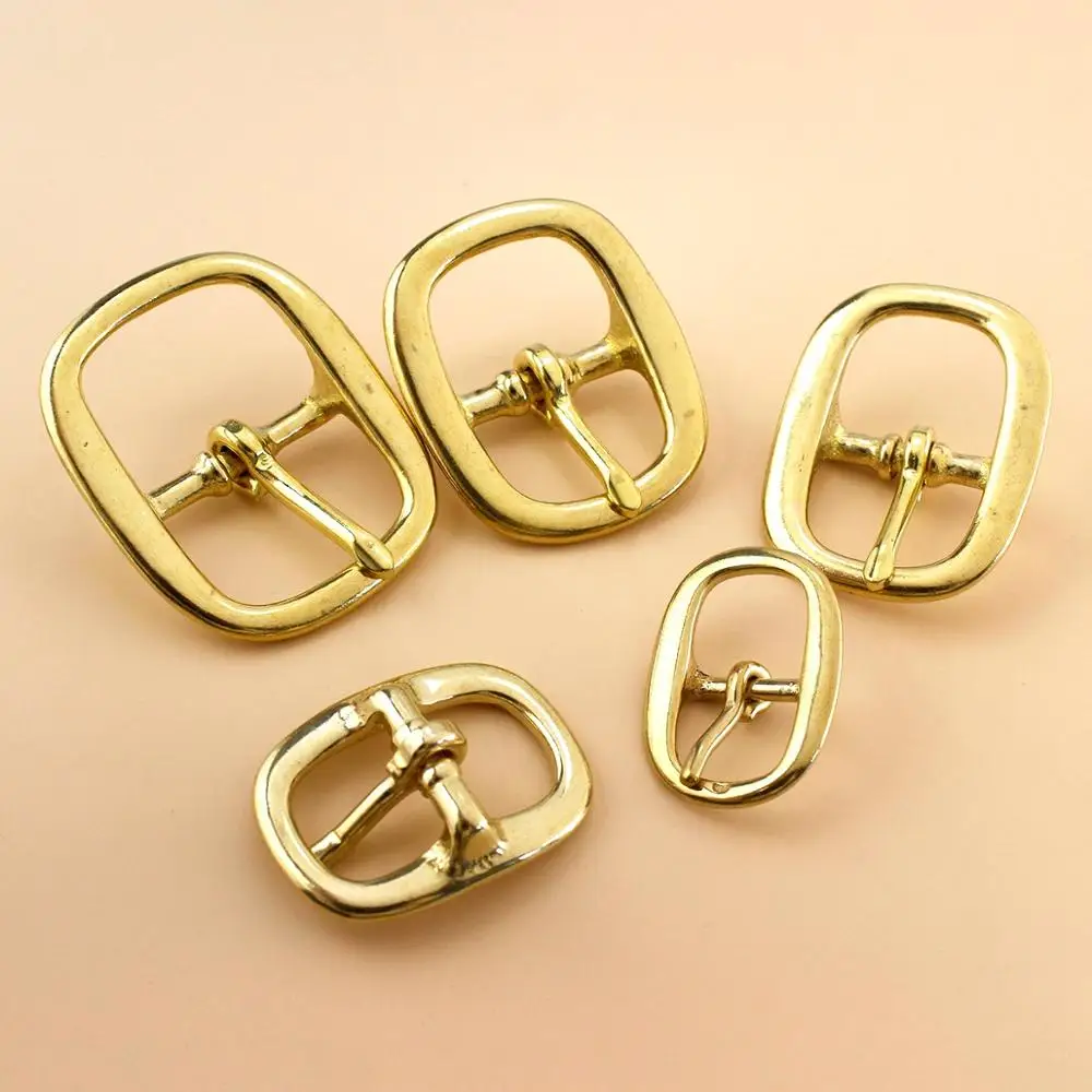 Латунная Тройная скользящая пряжка для ремня Средний центр Бар Пряжка Один Штырь