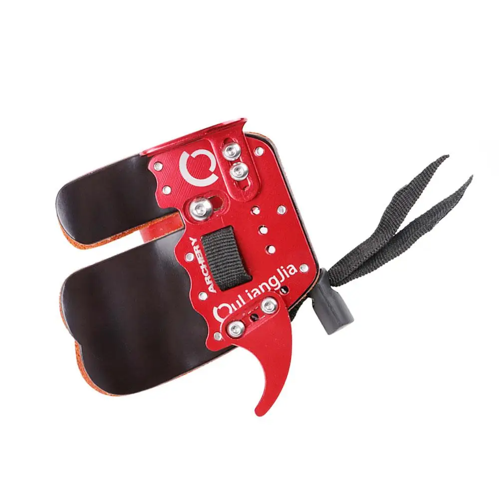 

Practical Archery Glove Bow Arrow Finger Black Red Outdoor Gadget Shooting Tools Beginner Bow Glove Durable Leather Portable